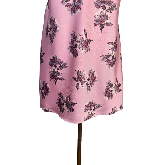 Pink Floral Size 6 Satin Slip Dress Adjustable Straps Soft Feminine Fit Mini - Picture 4 of 10